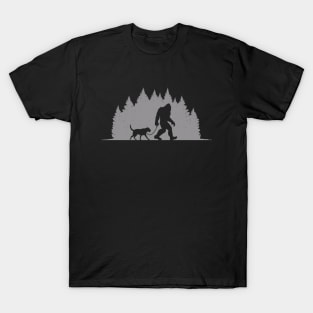 Bigfoot Forest Dog Walker for Animal Lovers T-Shirt